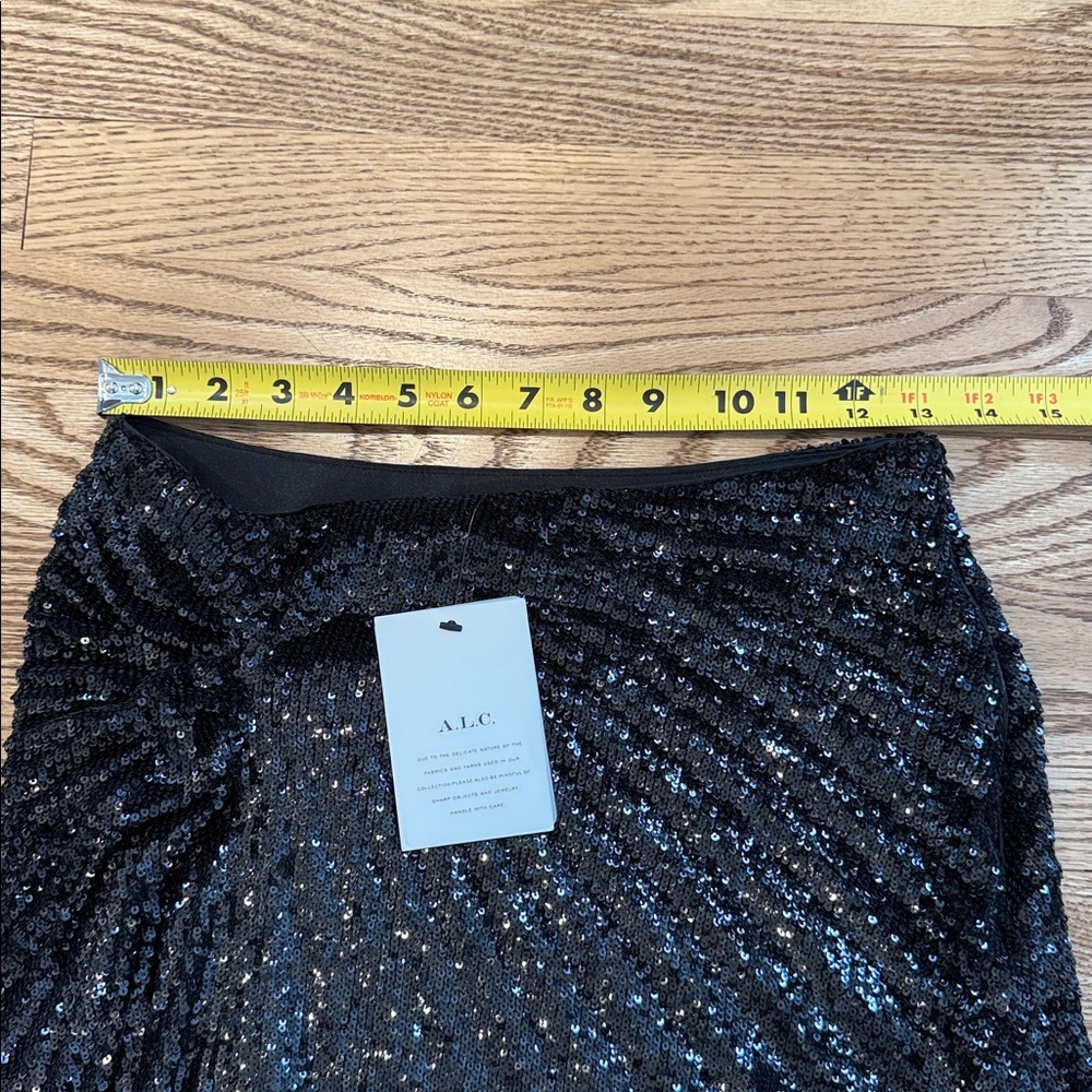 A.L.C. Tori asymmetric pleated sequined tulle midi skirt sz 2 NWT - Picture 11 of 13